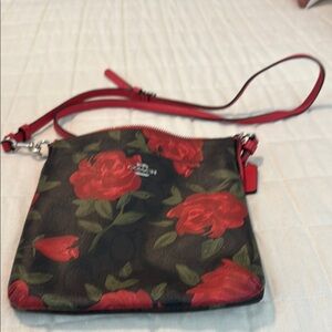 Coach Red Floral Crossbody Bag/new